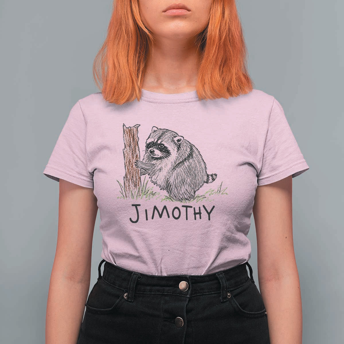 Jimothy Funny Viral Seattle Raccoon Crayon Drawing Graphic T Shirt For Women Trash Panda Feral Legend Supporter