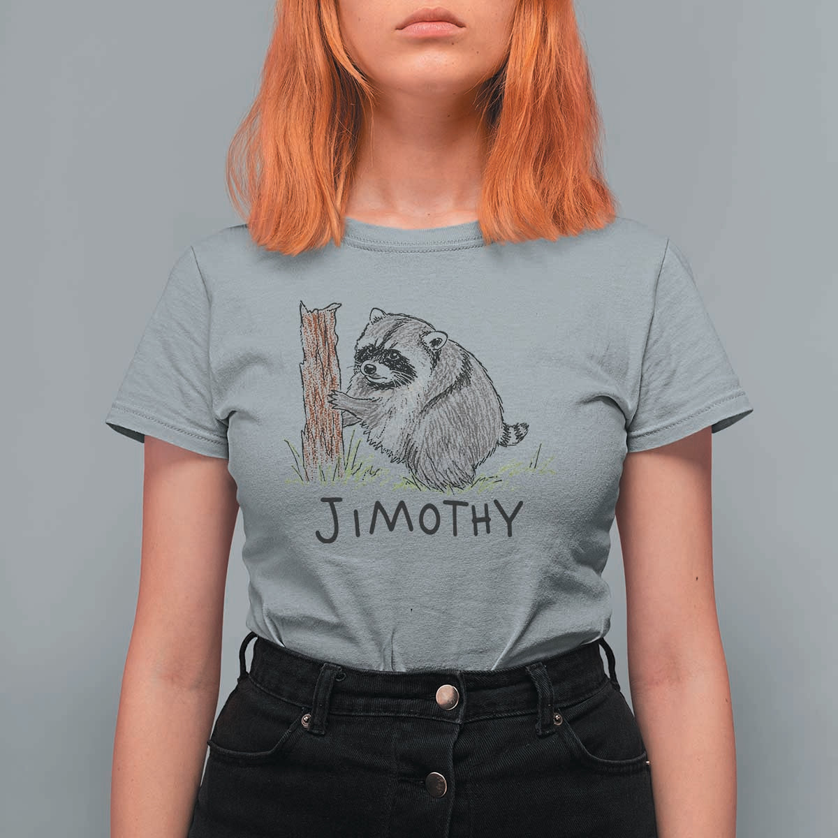Jimothy Funny Viral Seattle Raccoon Crayon Drawing Graphic T Shirt For Women Trash Panda Feral Legend Supporter