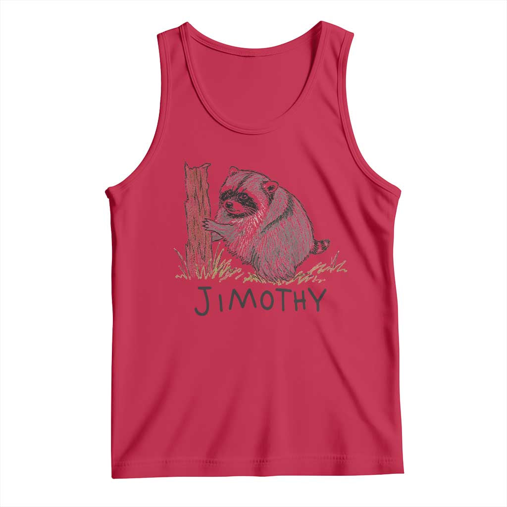 Jimothy Funny Viral Seattle Raccoon Crayon Drawing Graphic Tank Top Trash Panda Feral Legend Supporter
