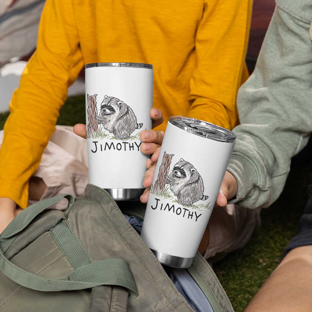 Jimothy Funny Viral Seattle Raccoon Crayon Drawing Graphic Tumbler Cup Trash Panda Feral Legend Supporter