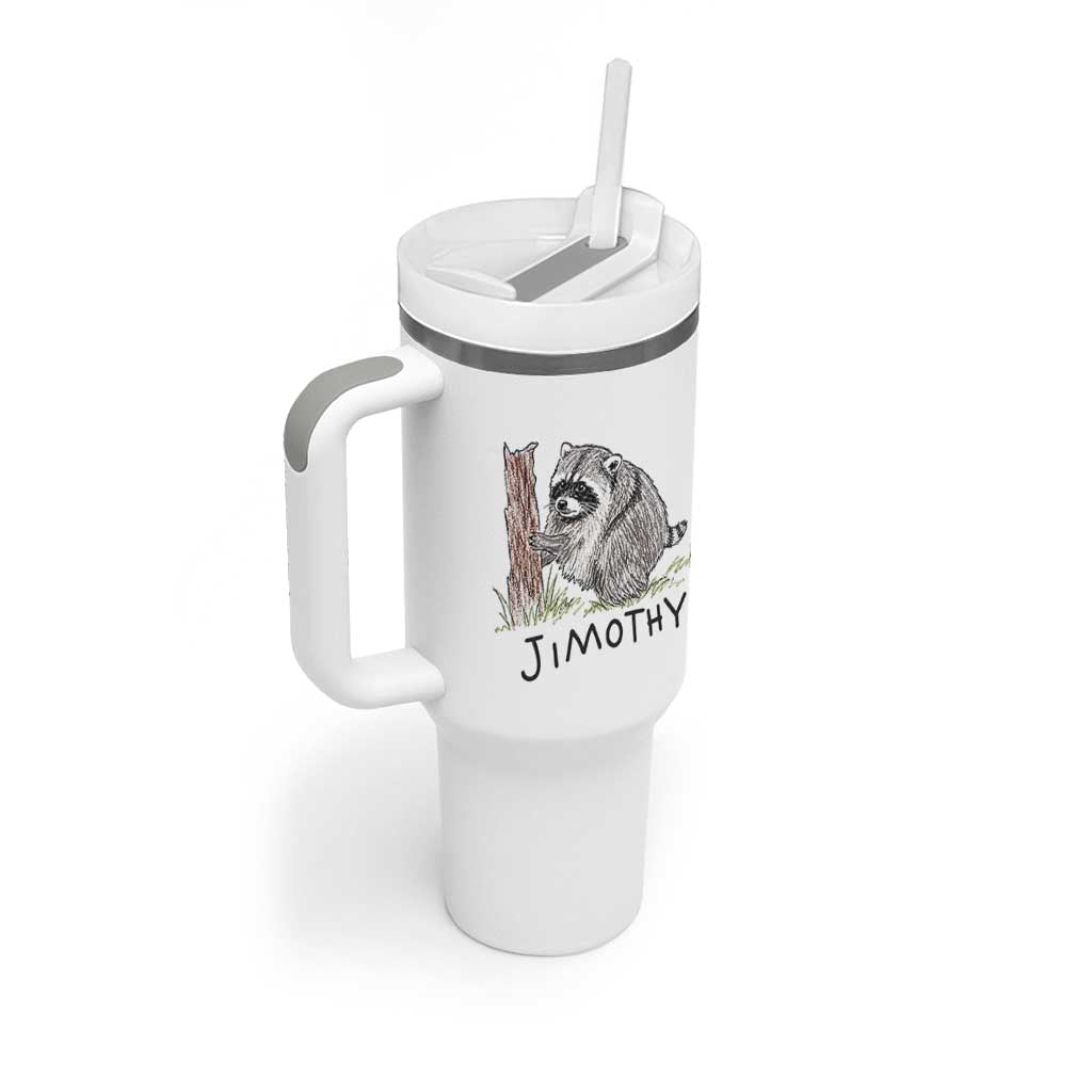 Jimothy Funny Viral Seattle Raccoon Crayon Drawing Graphic Tumbler With Handle Trash Panda Feral Legend Supporter