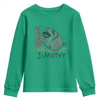 Jimothy Funny Viral Seattle Raccoon Crayon Drawing Graphic Youth Sweatshirt Trash Panda Feral Legend Supporter