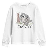 Jimothy Funny Viral Seattle Raccoon Crayon Drawing Graphic Youth Sweatshirt Trash Panda Feral Legend Supporter