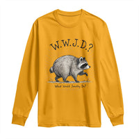What Would Jimothy Do WWJD Funny Parody Long Sleeve Shirt Viral Seattle Raccoon Meme Feral Legend Humor