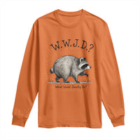 What Would Jimothy Do WWJD Funny Parody Long Sleeve Shirt Viral Seattle Raccoon Meme Feral Legend Humor