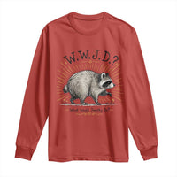 What Would Jimothy Do WWJD Funny Parody Long Sleeve Shirt Viral Seattle Raccoon Meme Feral Legend Humor