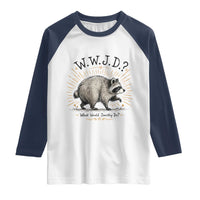 What Would Jimothy Do WWJD Funny Parody Raglan Shirt Viral Seattle Raccoon Meme Feral Legend Humor