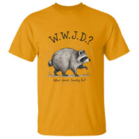 What Would Jimothy Do WWJD Funny Parody T Shirt Viral Seattle Raccoon Meme Feral Legend Humor
