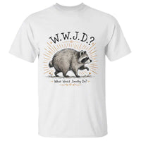 What Would Jimothy Do WWJD Funny Parody T Shirt Viral Seattle Raccoon Meme Feral Legend Humor