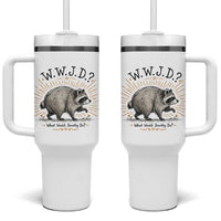 What Would Jimothy Do WWJD Funny Parody Tumbler With Handle Viral Seattle Raccoon Meme Feral Legend Humor