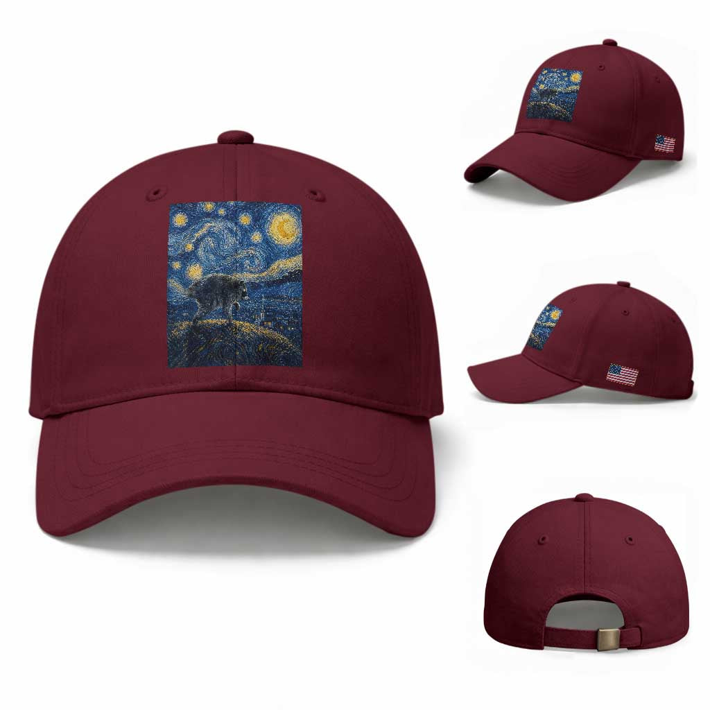 Jimothy Seattle Raccoon Starry Night Parody Graphic Baseball Cap Trash Panda Feral Legend Supporter