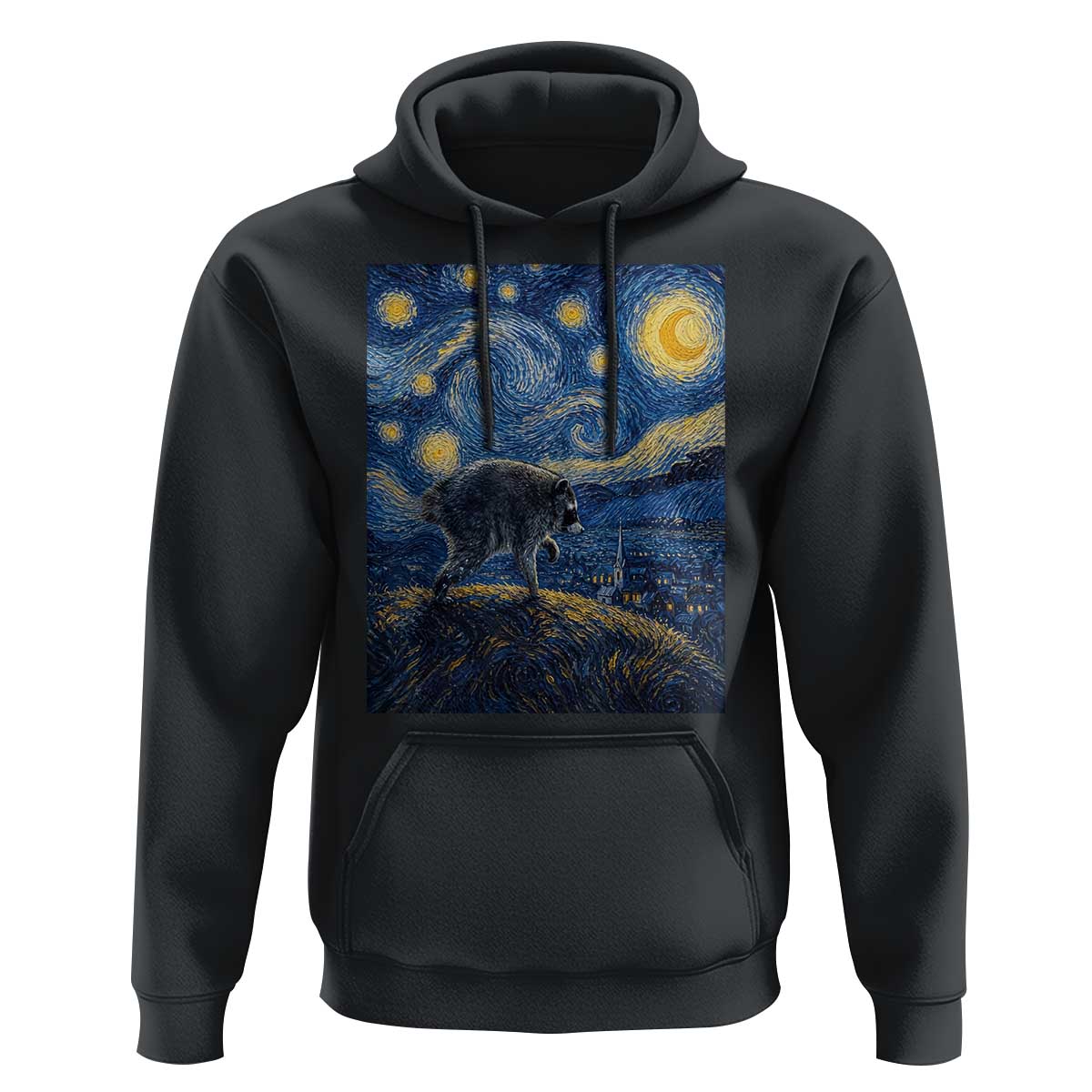 Jimothy Seattle Raccoon Starry Night Parody Graphic Hoodie Trash Panda Feral Legend Supporter