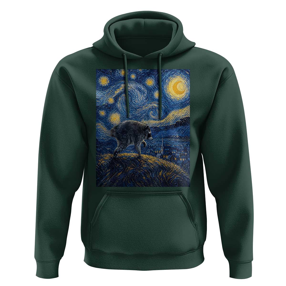 Jimothy Seattle Raccoon Starry Night Parody Graphic Hoodie Trash Panda Feral Legend Supporter