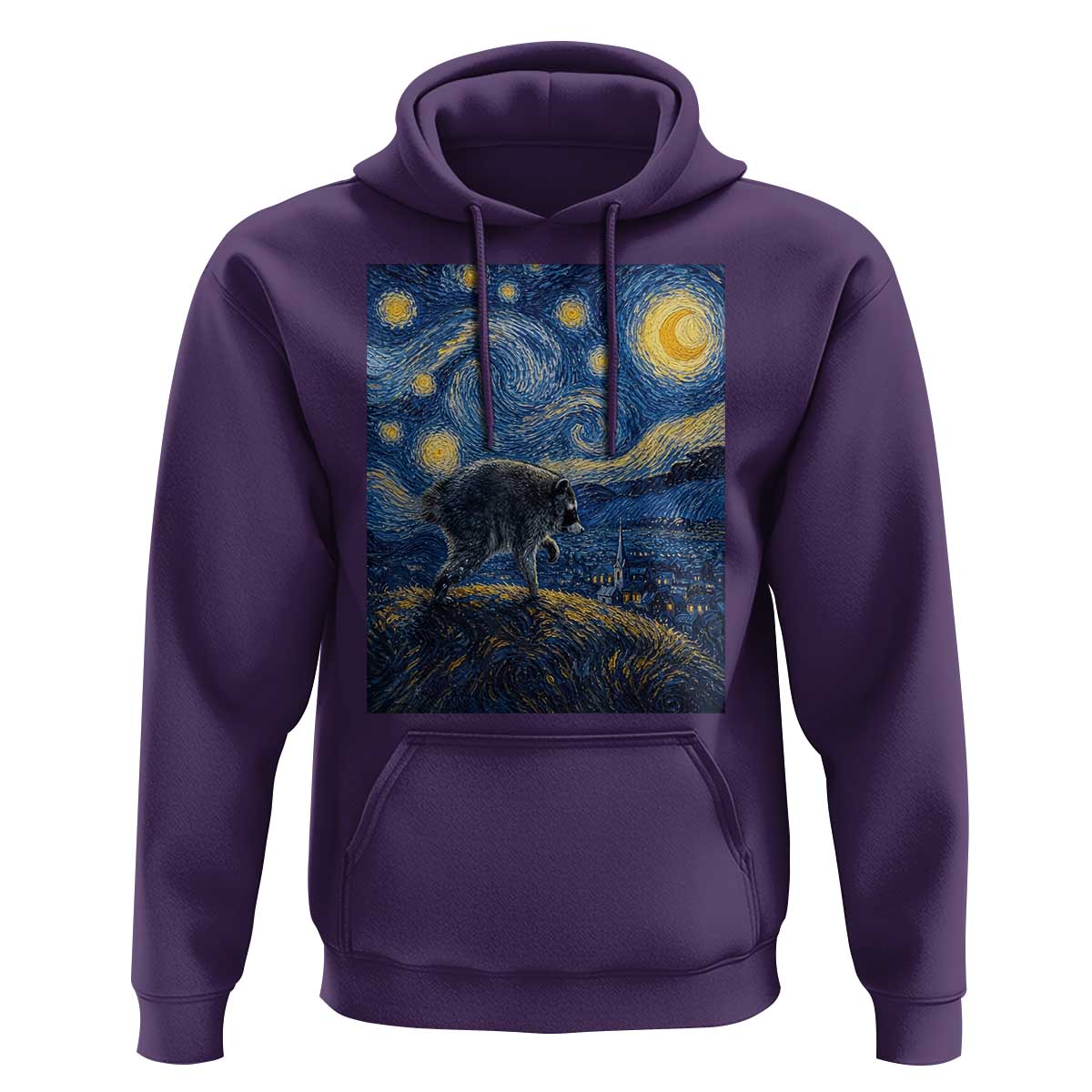 Jimothy Seattle Raccoon Starry Night Parody Graphic Hoodie Trash Panda Feral Legend Supporter