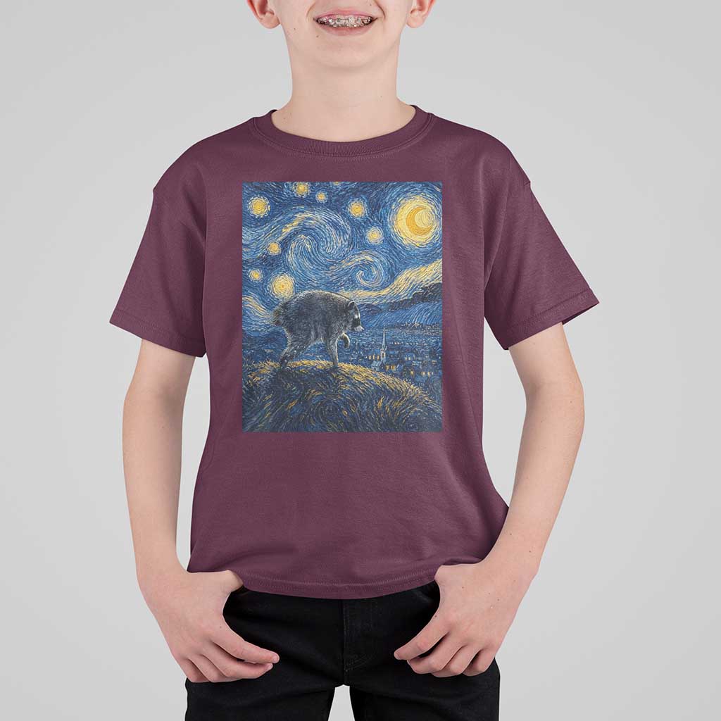 Jimothy Seattle Raccoon Starry Night Parody Graphic T Shirt For Kid Trash Panda Feral Legend Supporter