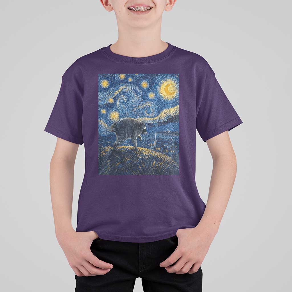 Jimothy Seattle Raccoon Starry Night Parody Graphic T Shirt For Kid Trash Panda Feral Legend Supporter