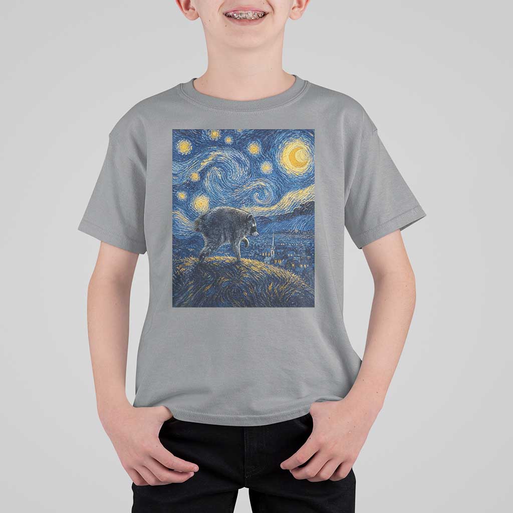 Jimothy Seattle Raccoon Starry Night Parody Graphic T Shirt For Kid Trash Panda Feral Legend Supporter