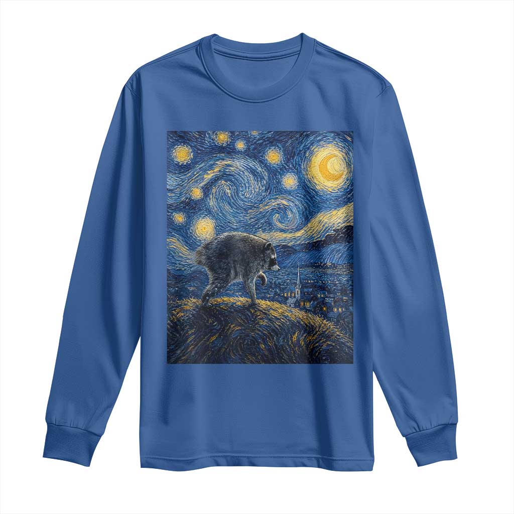 Jimothy Seattle Raccoon Starry Night Parody Graphic Long Sleeve Shirt Trash Panda Feral Legend Supporter