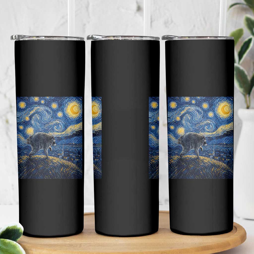 Jimothy Seattle Raccoon Starry Night Parody Graphic Skinny Tumbler Trash Panda Feral Legend Supporter