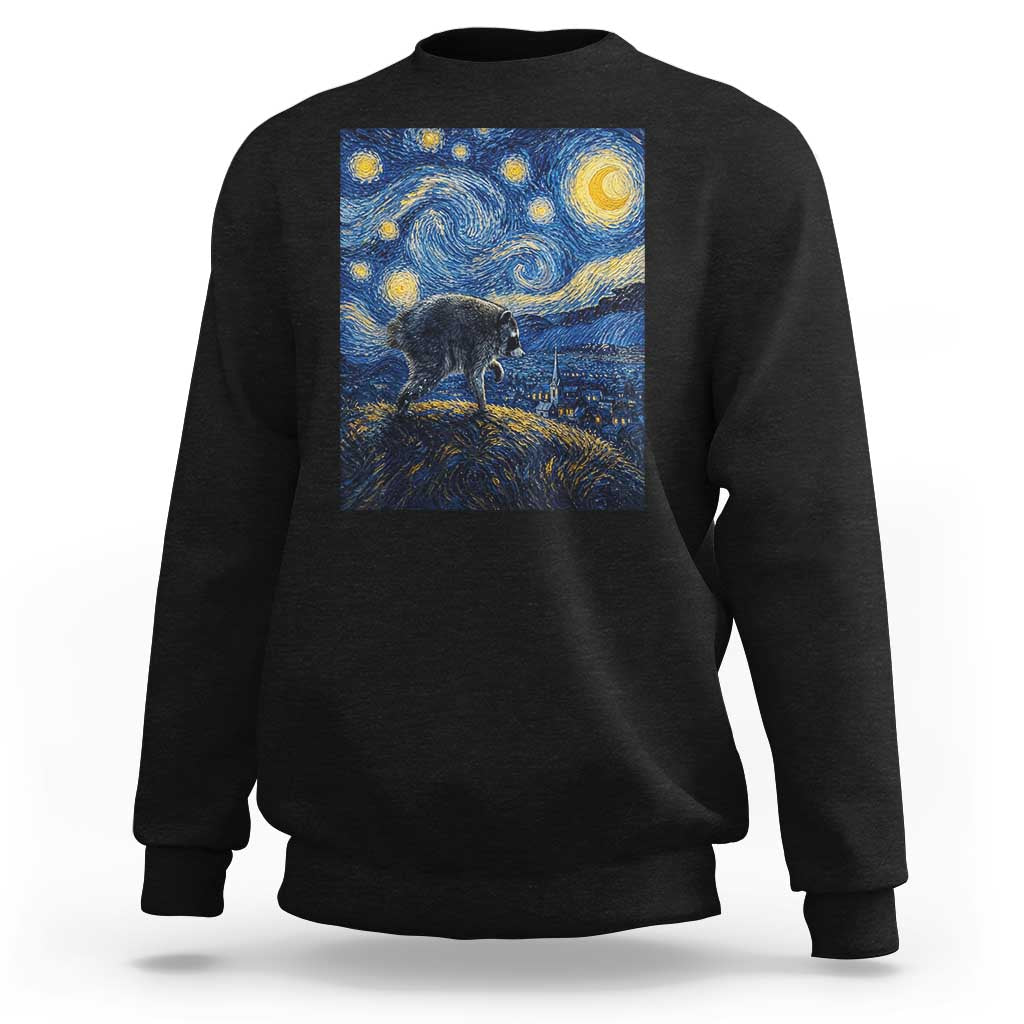 Jimothy Seattle Raccoon Starry Night Parody Graphic Sweatshirt Trash Panda Feral Legend Supporter