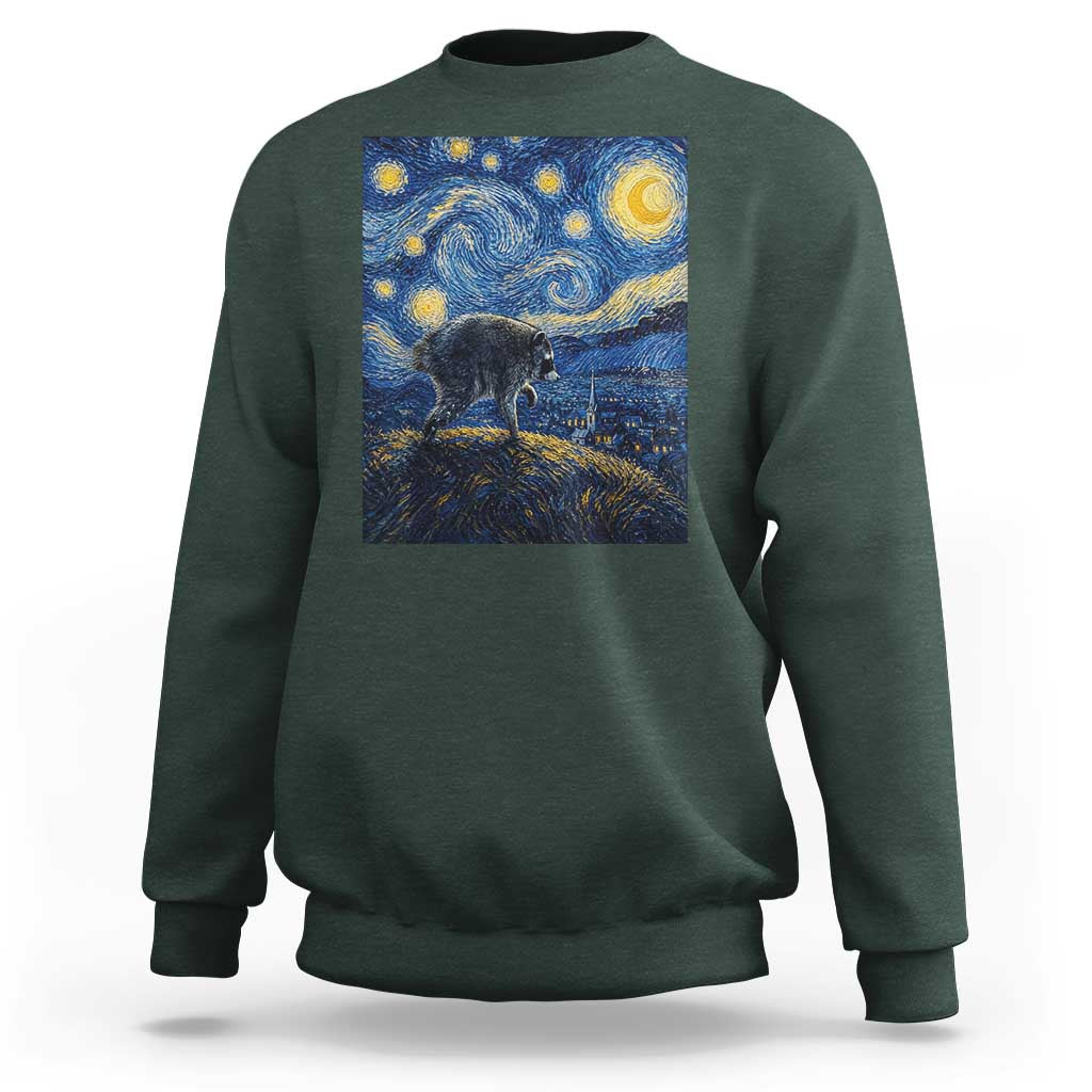 Jimothy Seattle Raccoon Starry Night Parody Graphic Sweatshirt Trash Panda Feral Legend Supporter