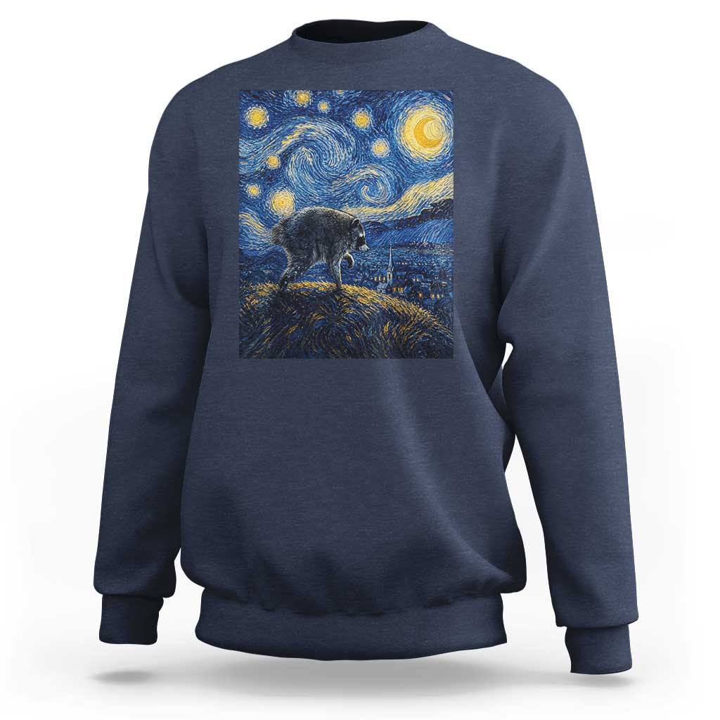 Jimothy Seattle Raccoon Starry Night Parody Graphic Sweatshirt Trash Panda Feral Legend Supporter
