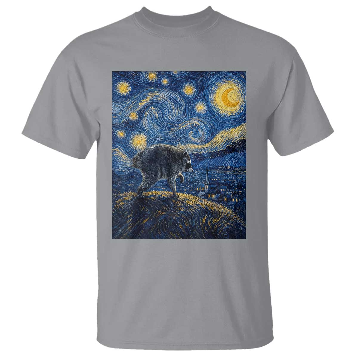 Jimothy Seattle Raccoon Starry Night Parody Graphic T Shirt Trash Panda Feral Legend Supporter