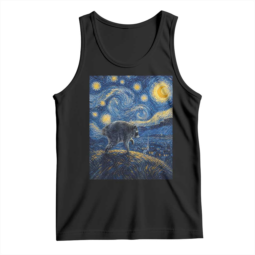 Jimothy Seattle Raccoon Starry Night Parody Graphic Tank Top Trash Panda Feral Legend Supporter