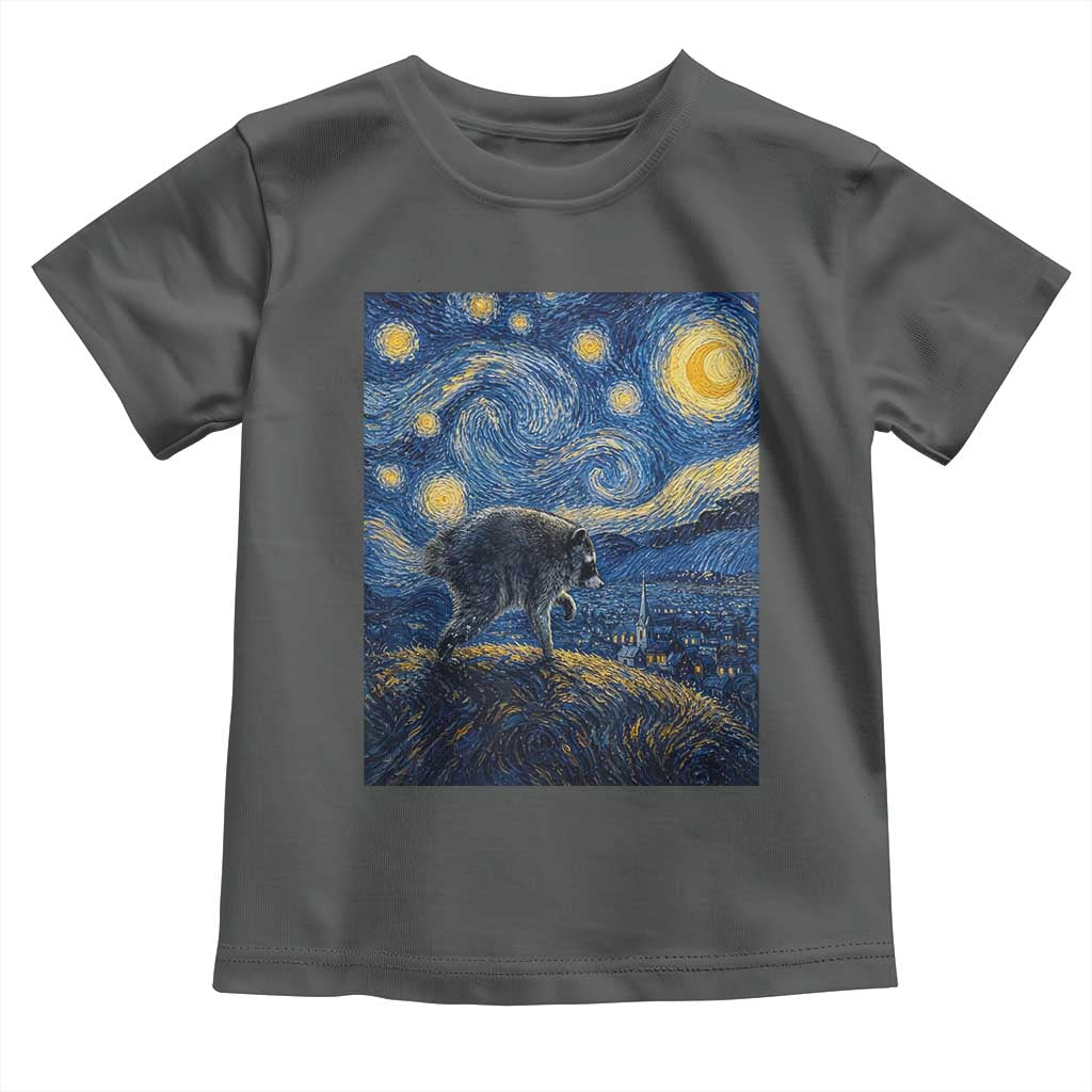 Jimothy Seattle Raccoon Starry Night Parody Graphic Toddler T Shirt Trash Panda Feral Legend Supporter