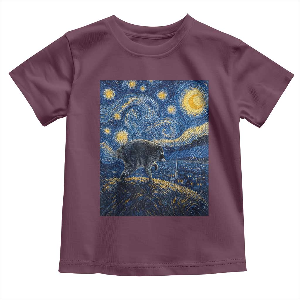 Jimothy Seattle Raccoon Starry Night Parody Graphic Toddler T Shirt Trash Panda Feral Legend Supporter