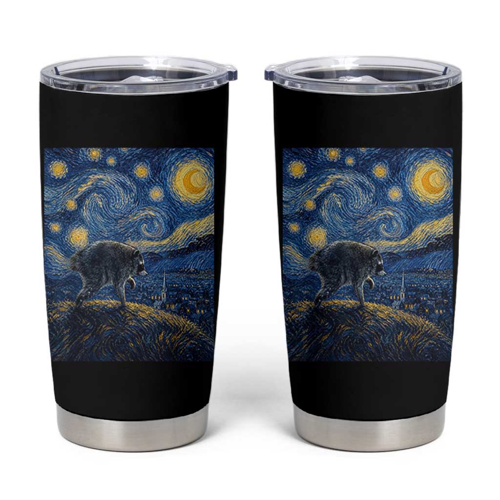 Jimothy Seattle Raccoon Starry Night Parody Graphic Tumbler Cup Trash Panda Feral Legend Supporter