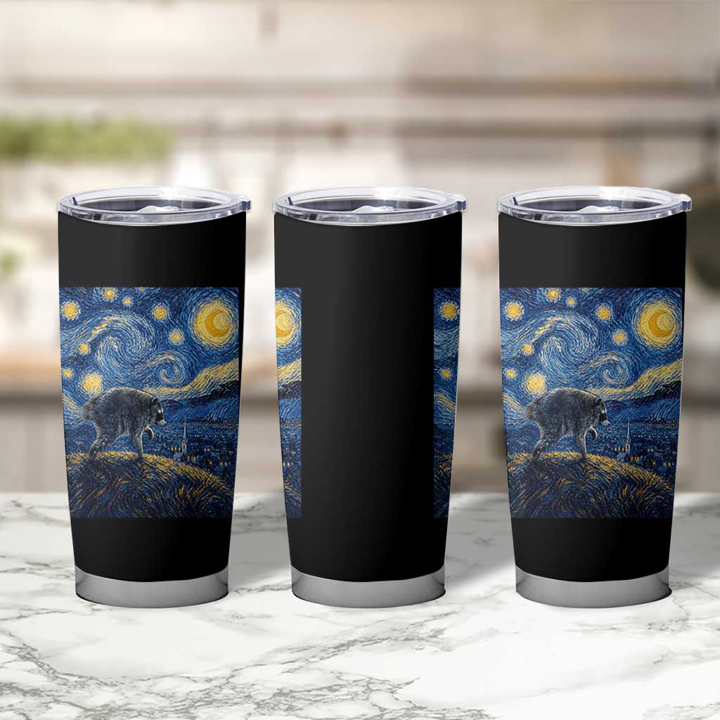 Jimothy Seattle Raccoon Starry Night Parody Graphic Tumbler Cup Trash Panda Feral Legend Supporter