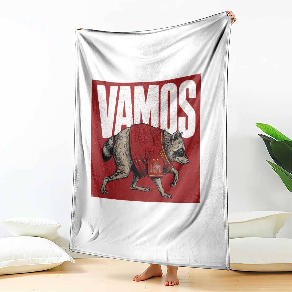 Funny Jimothy Vamos Spain Soccer Fans Parody Throw Blanket Seattle Raccoon Espana Champs Victory Celebration
