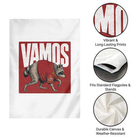 Funny Jimothy Vamos Spain Soccer Fans Parody Garden Flag Seattle Raccoon Espana Champs Victory Celebration