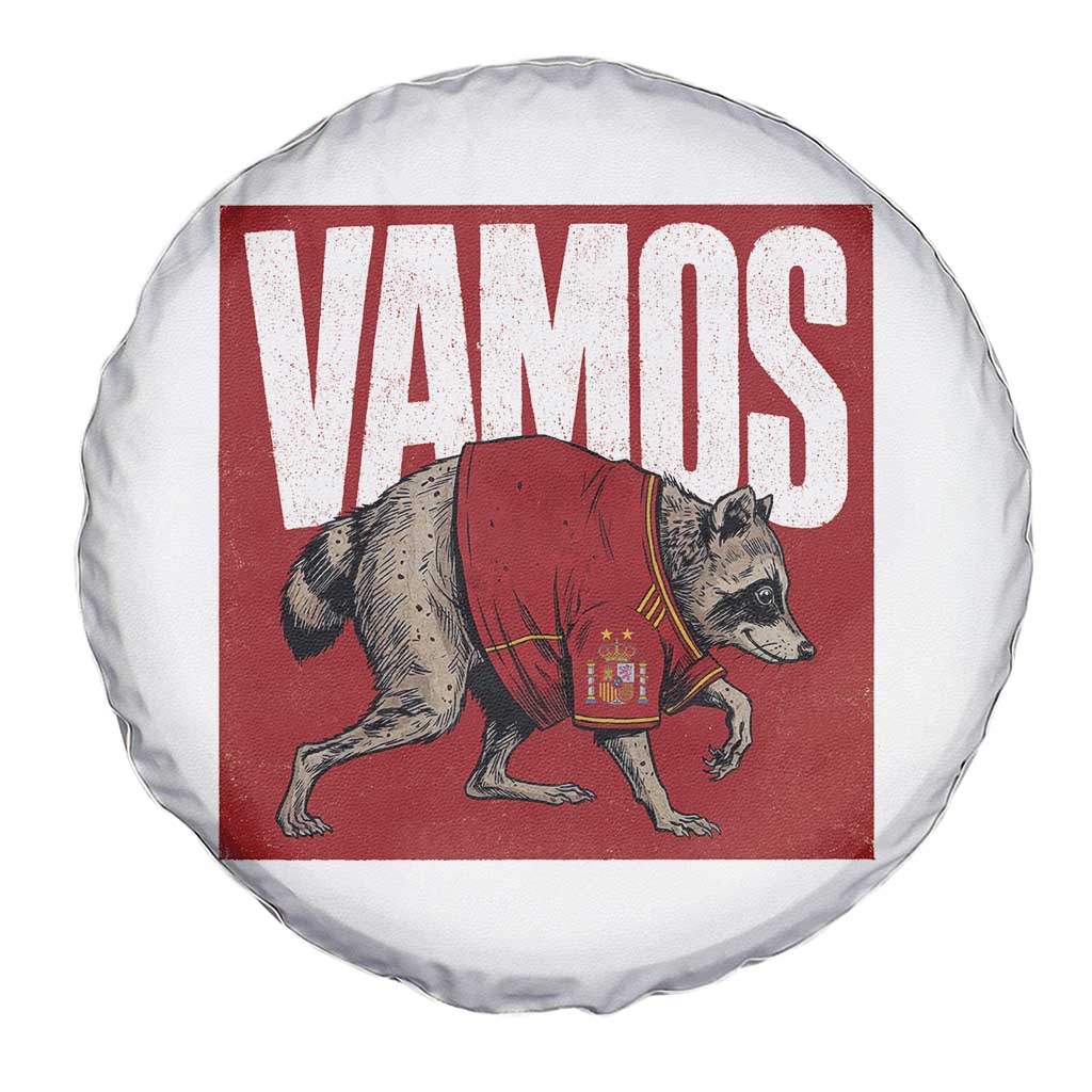 Funny Jimothy Vamos Spain Soccer Fans Parody Spare Tire Cover Seattle Raccoon Espana Champs Victory Celebration