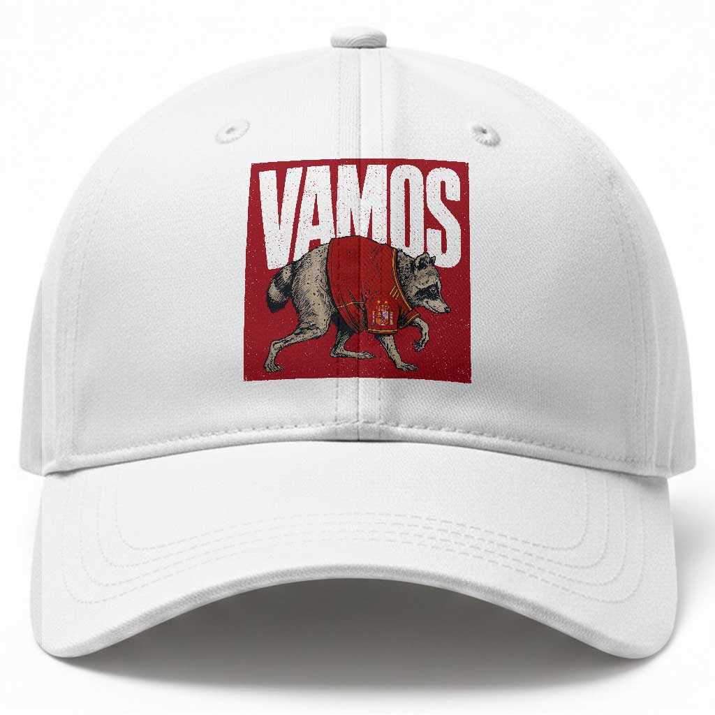 Funny Jimothy Vamos Spain Soccer Fans Parody Baseball Cap Seattle Raccoon Espana Champs Victory Celebration