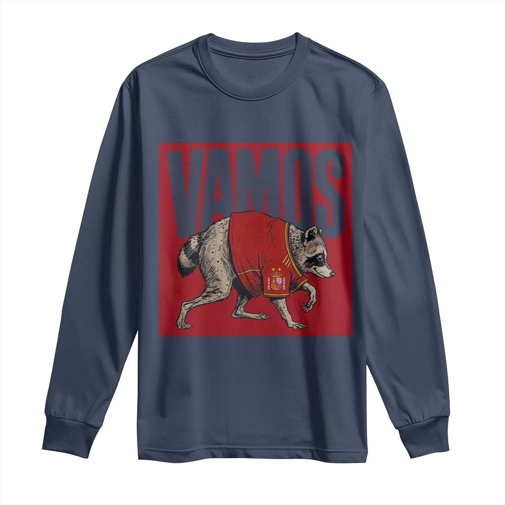 Funny Jimothy Vamos Spain Soccer Fans Parody Long Sleeve Shirt Seattle Raccoon Espana Champs Victory Celebration