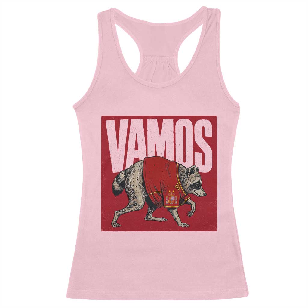 Funny Jimothy Vamos Spain Soccer Fans Parody Racerback Tank Top Seattle Raccoon Espana Champs Victory Celebration