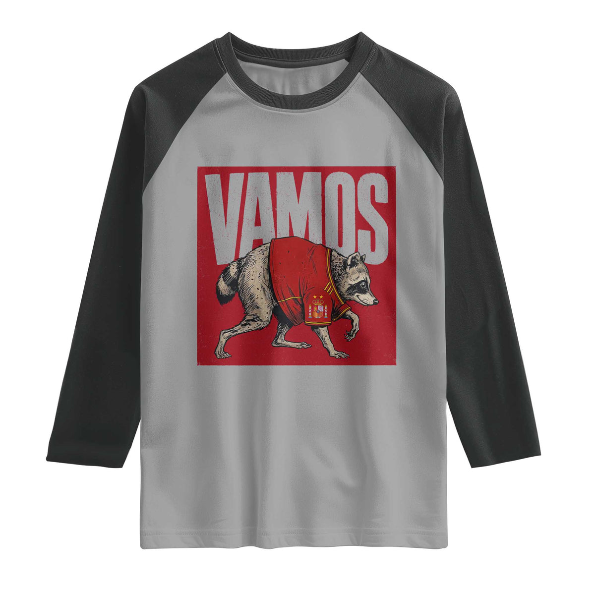 Funny Jimothy Vamos Spain Soccer Fans Parody Raglan Shirt Seattle Raccoon Espana Champs Victory Celebration