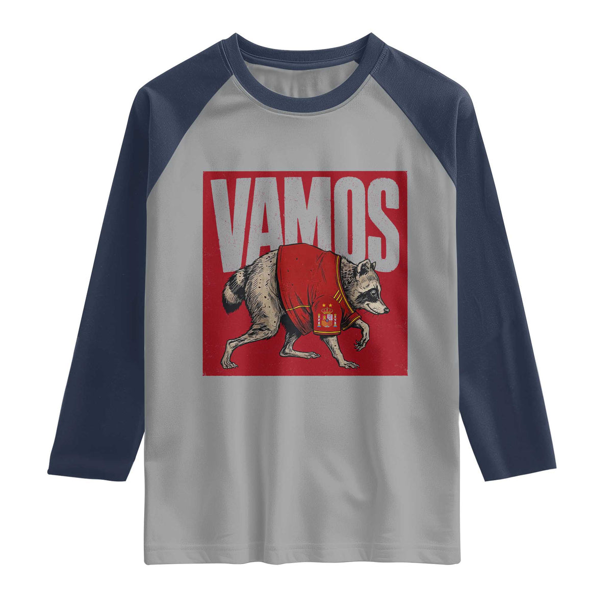 Funny Jimothy Vamos Spain Soccer Fans Parody Raglan Shirt Seattle Raccoon Espana Champs Victory Celebration