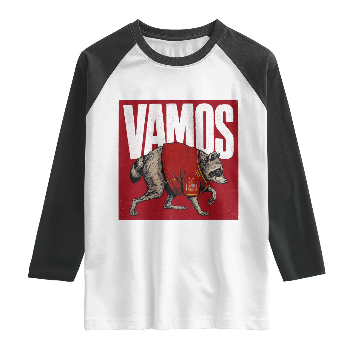 Funny Jimothy Vamos Spain Soccer Fans Parody Raglan Shirt Seattle Raccoon Espana Champs Victory Celebration