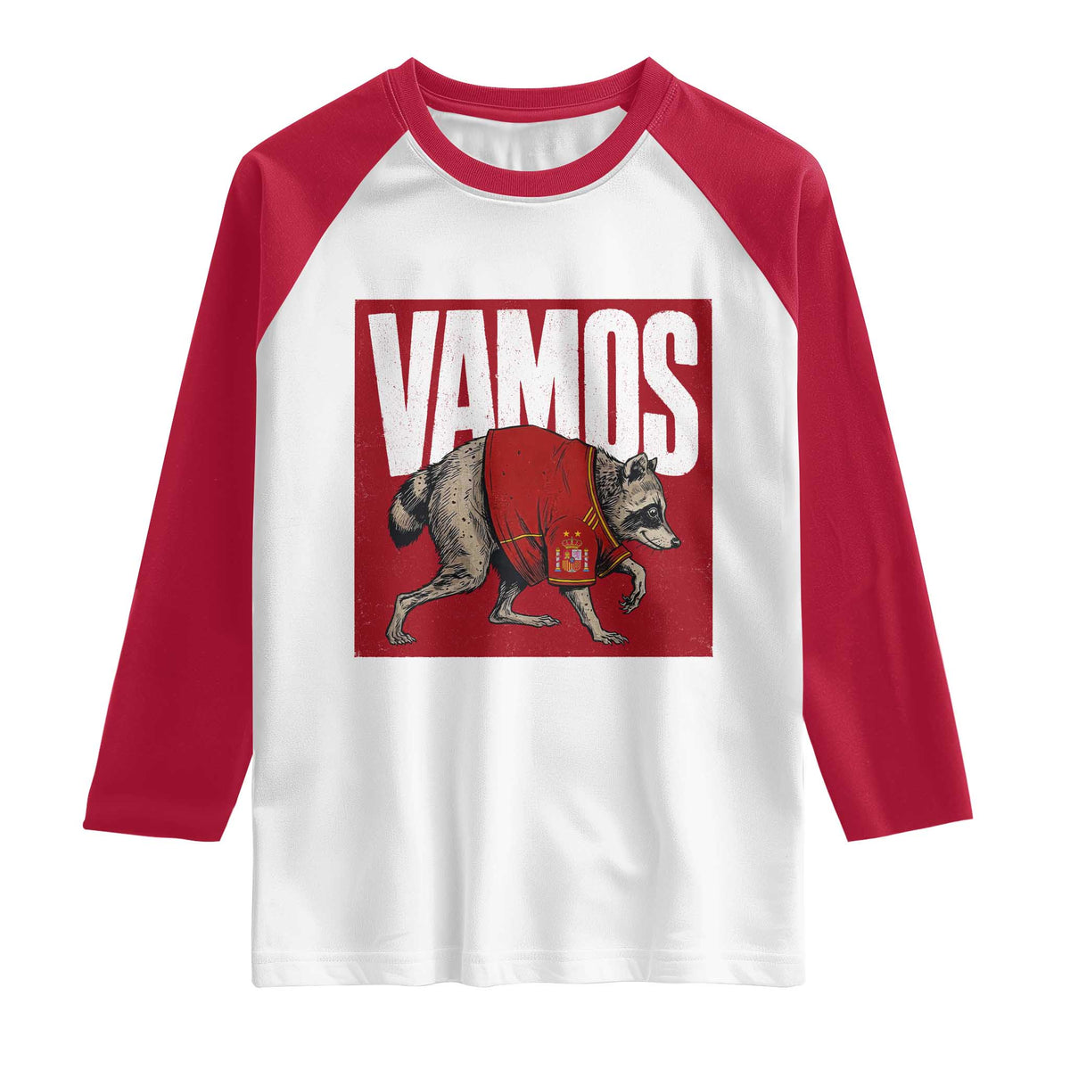 Funny Jimothy Vamos Spain Soccer Fans Parody Raglan Shirt Seattle Raccoon Espana Champs Victory Celebration