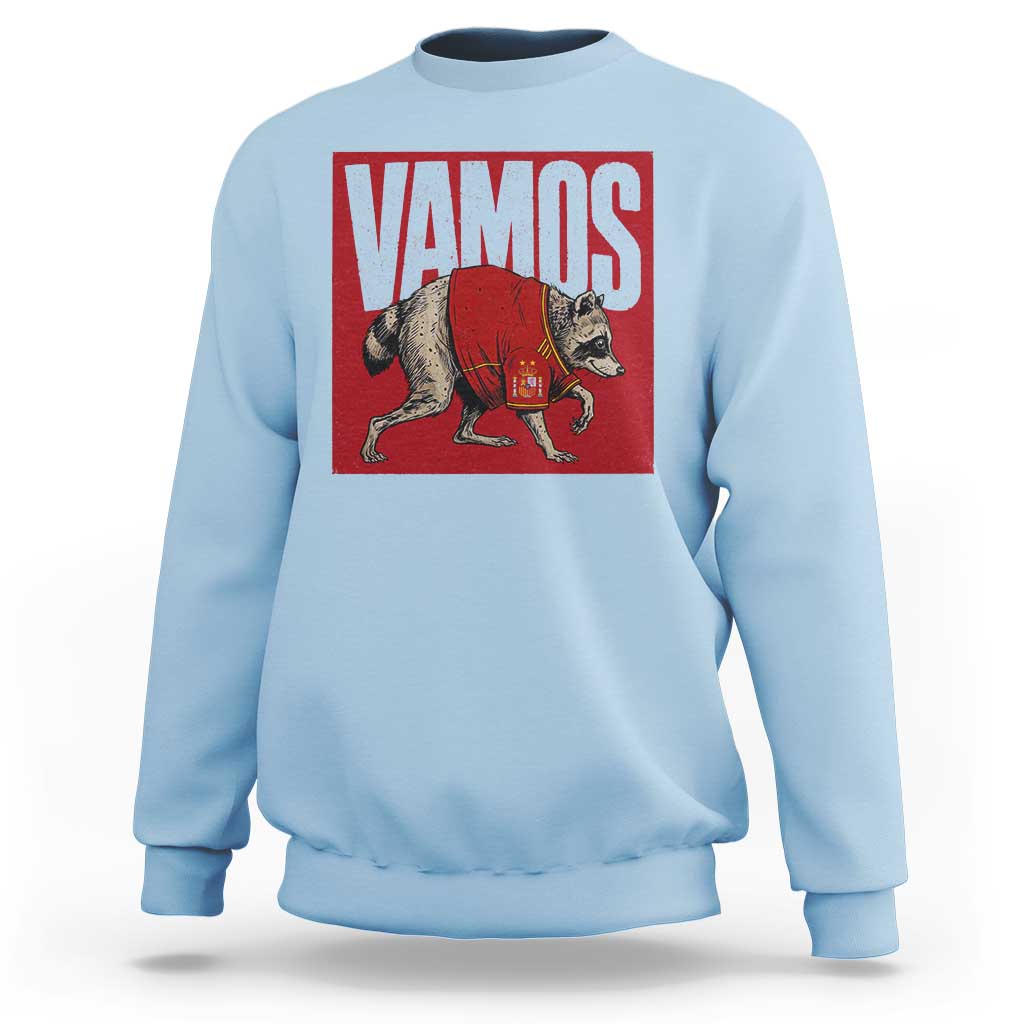 Funny Jimothy Vamos Spain Soccer Fans Parody Sweatshirt Seattle Raccoon Espana Champs Victory Celebration