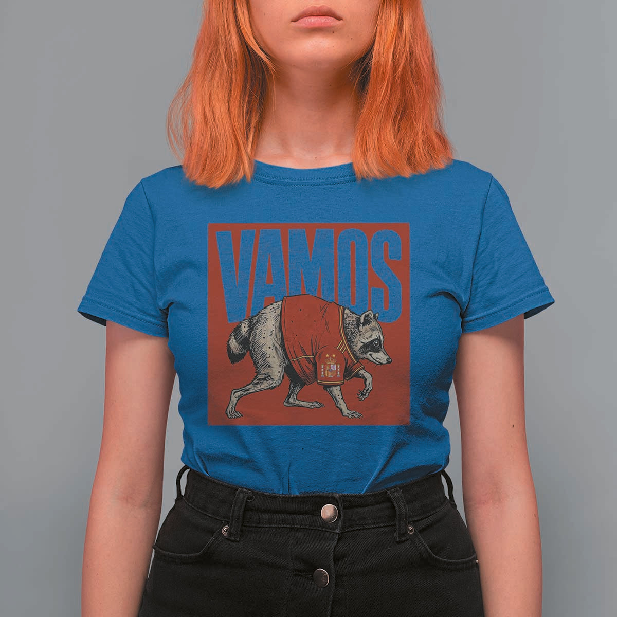 Funny Jimothy Vamos Spain Soccer Fans Parody T Shirt For Women Seattle Raccoon Espana Champs Victory Celebration
