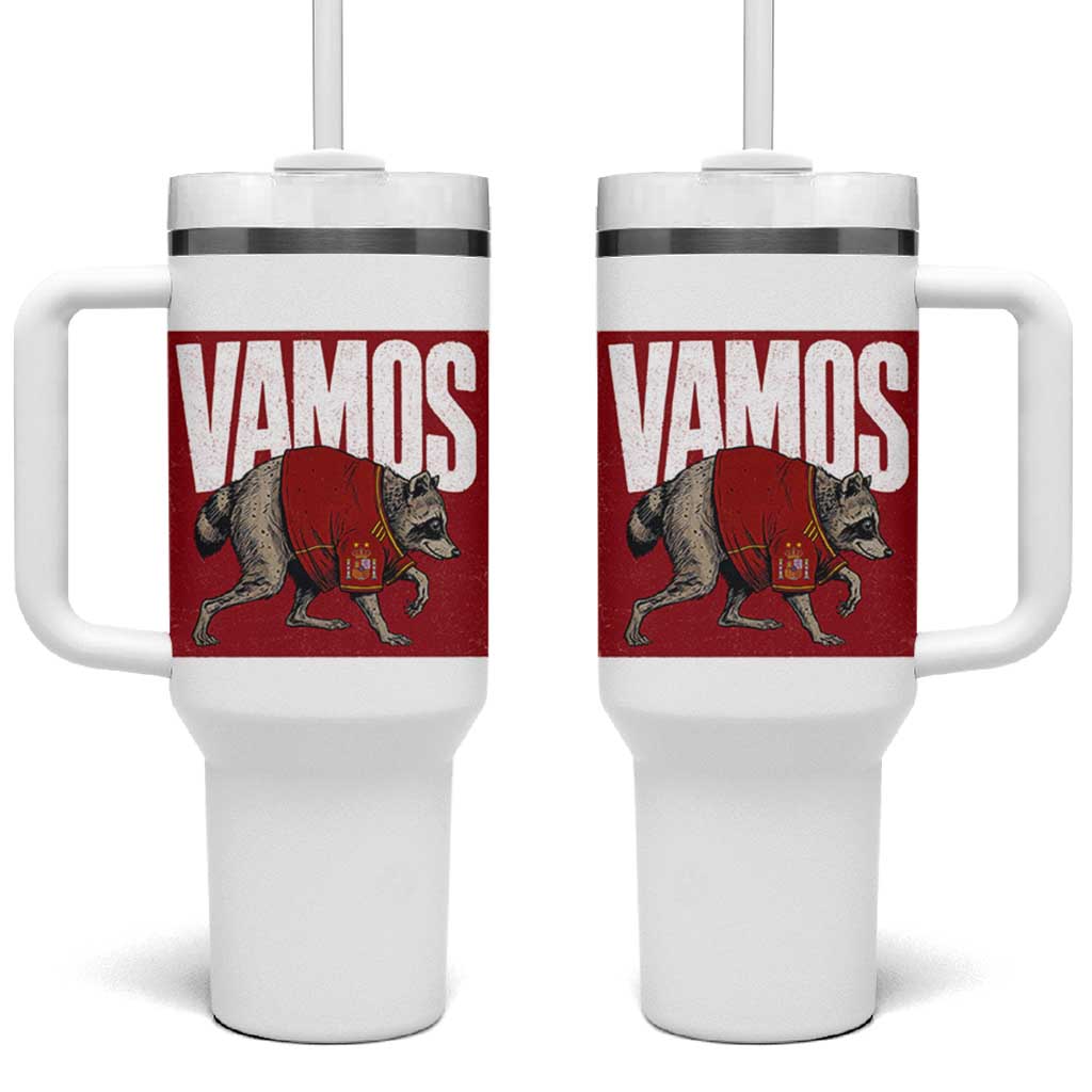 Funny Jimothy Vamos Spain Soccer Fans Parody Tumbler With Handle Seattle Raccoon Espana Champs Victory Celebration
