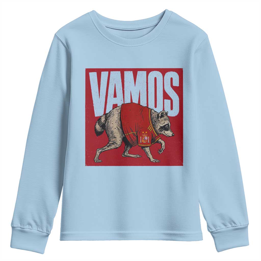 Funny Jimothy Vamos Spain Soccer Fans Parody Youth Sweatshirt Seattle Raccoon Espana Champs Victory Celebration