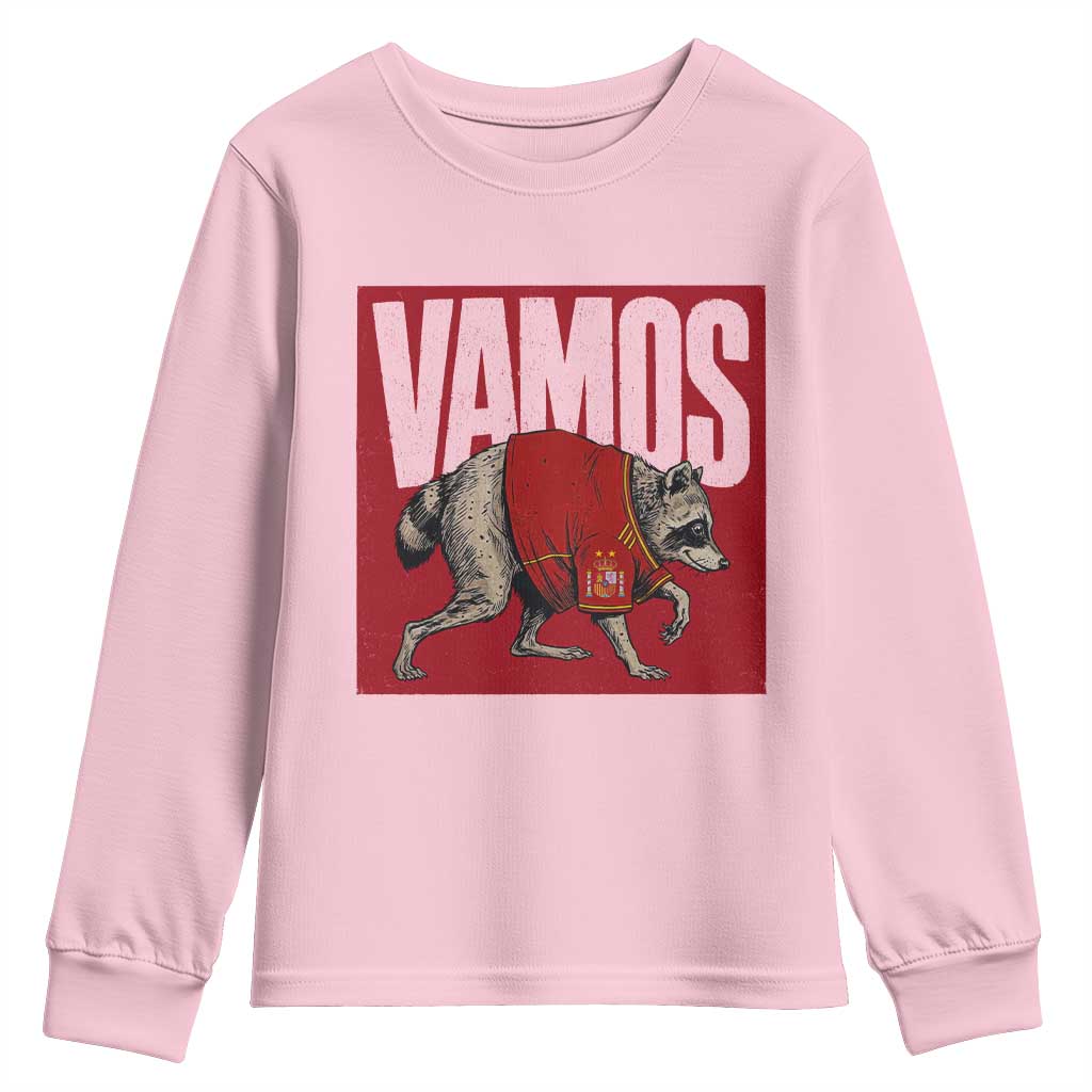 Funny Jimothy Vamos Spain Soccer Fans Parody Youth Sweatshirt Seattle Raccoon Espana Champs Victory Celebration