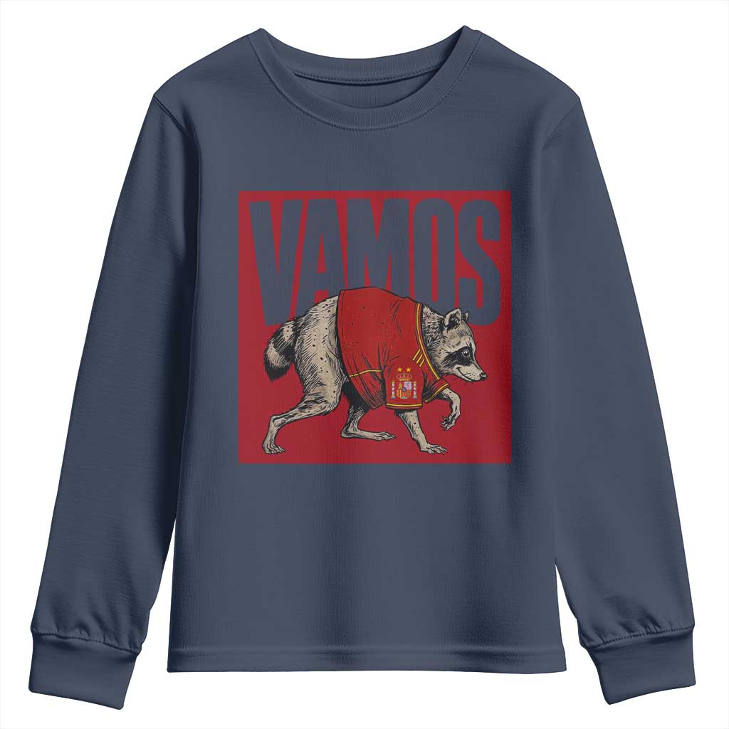 Funny Jimothy Vamos Spain Soccer Fans Parody Youth Sweatshirt Seattle Raccoon Espana Champs Victory Celebration