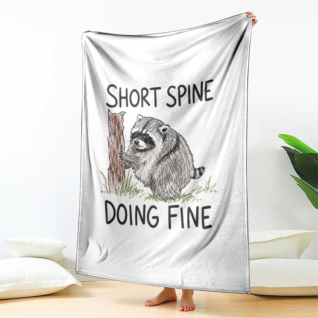 Jimothy Short Spine Doing Fine Inspirational Throw Blanket Viral Seattle Raccoon Crayon Drawing Graphic