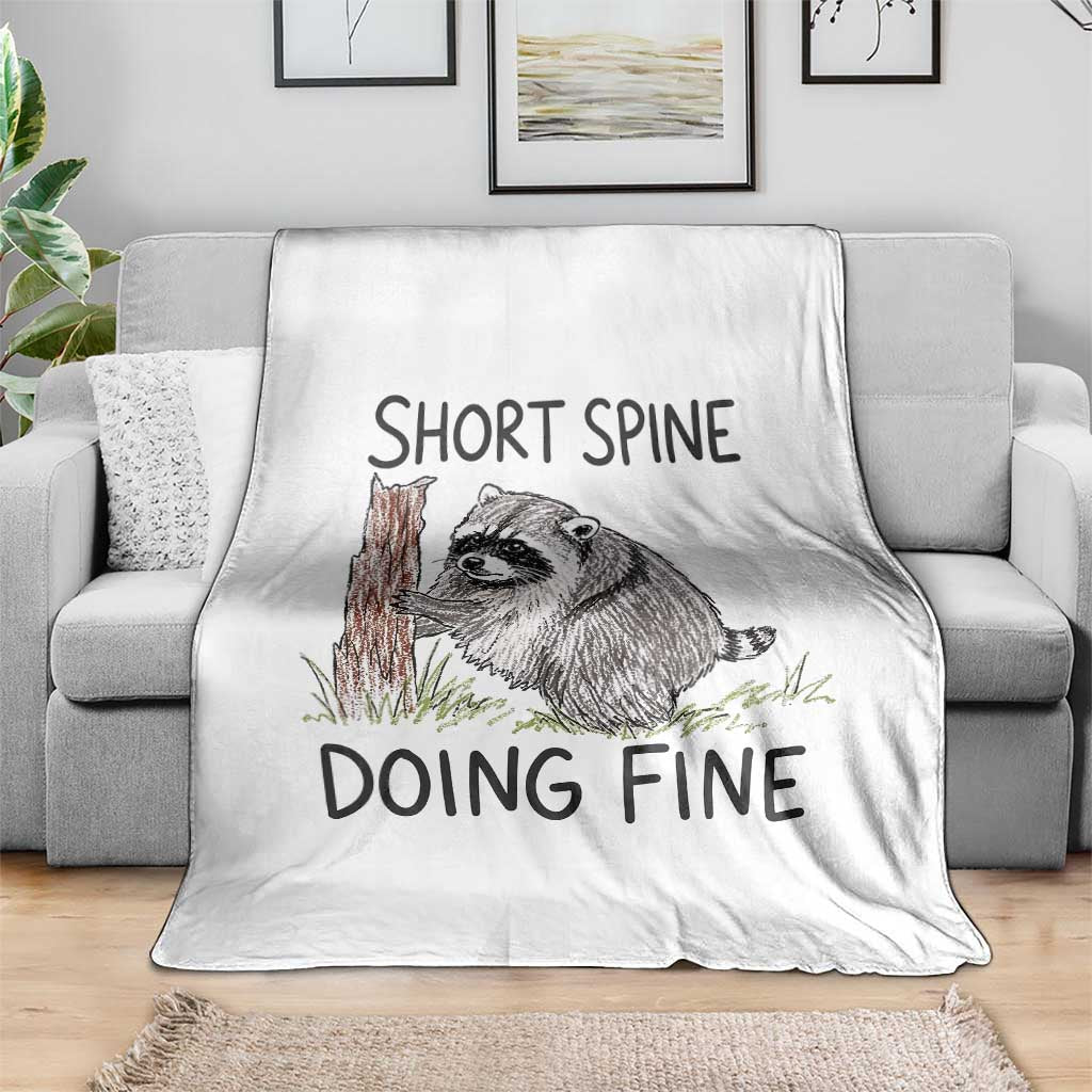 Jimothy Short Spine Doing Fine Inspirational Throw Blanket Viral Seattle Raccoon Crayon Drawing Graphic